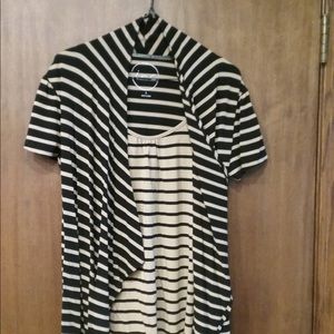 Short Sleeve Drapped Cardigan